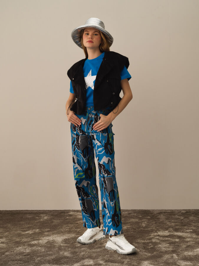 Siyah Esnek Dokulu Regular Fit Yelek - Xint