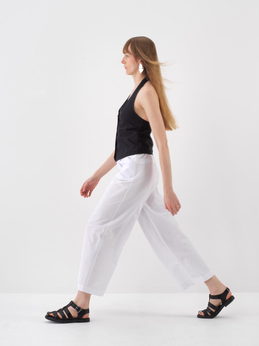 Siyah %100 Keten Regular Fit Yelek (4)