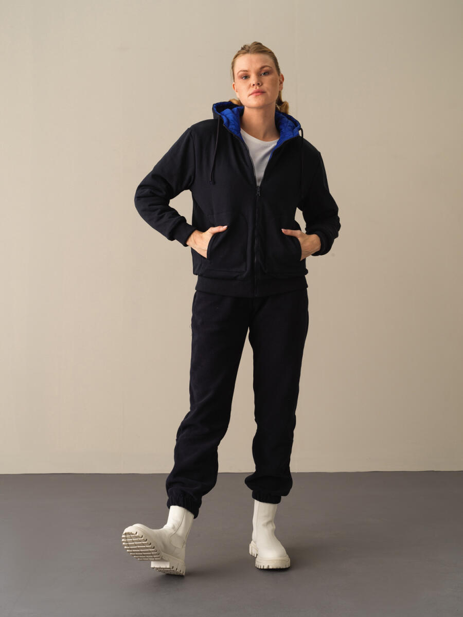 Mavi Regular Fit Kapüşonlu Pamuklu Çift Taraflı Sweat Mont - 5