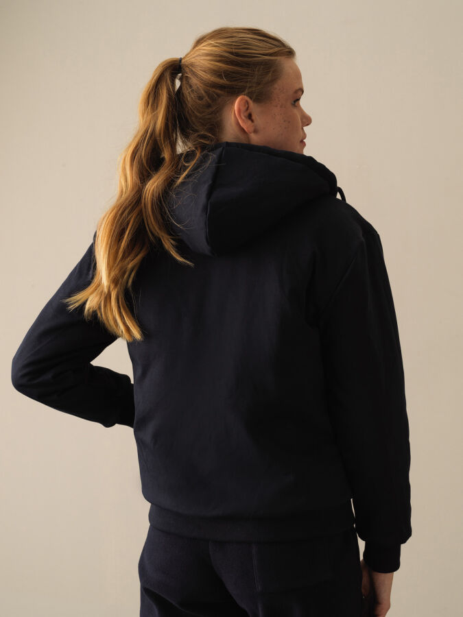 Mavi Regular Fit Kapüşonlu Pamuklu Çift Taraflı Sweat Mont - 6