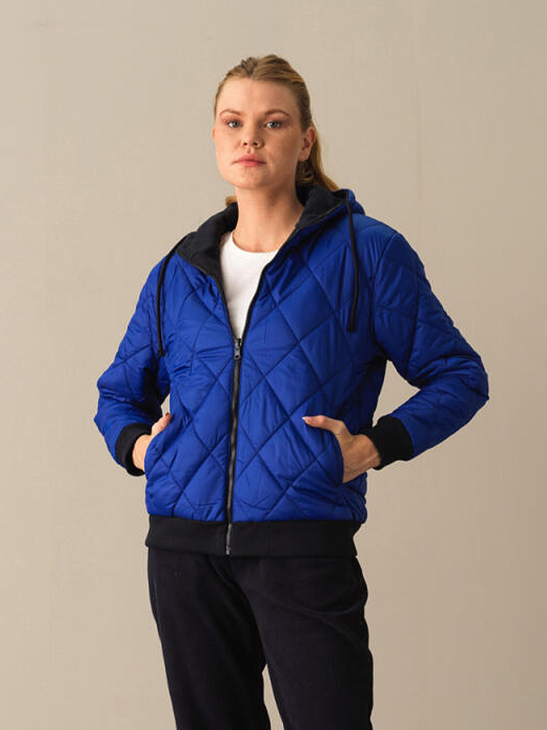 Mavi Regular Fit Kapüşonlu Pamuklu Çift Taraflı Sweat Mont - 1