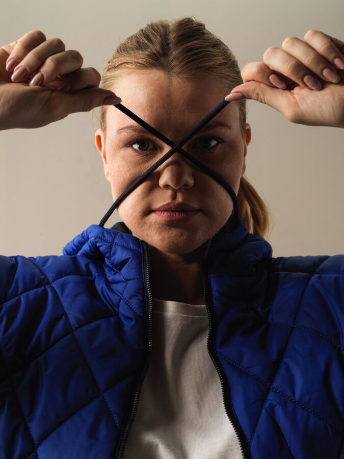 Mavi Pamuk Dokulu Çift Taraflı Sweatmont - Xint