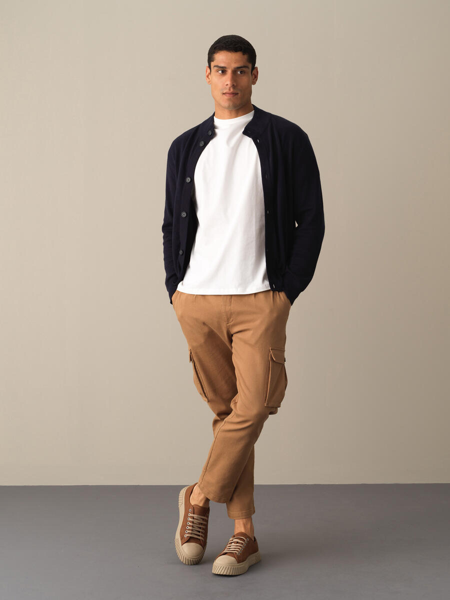 100% Cotton Regular Fit Buttoned Basic Cardigan - 2