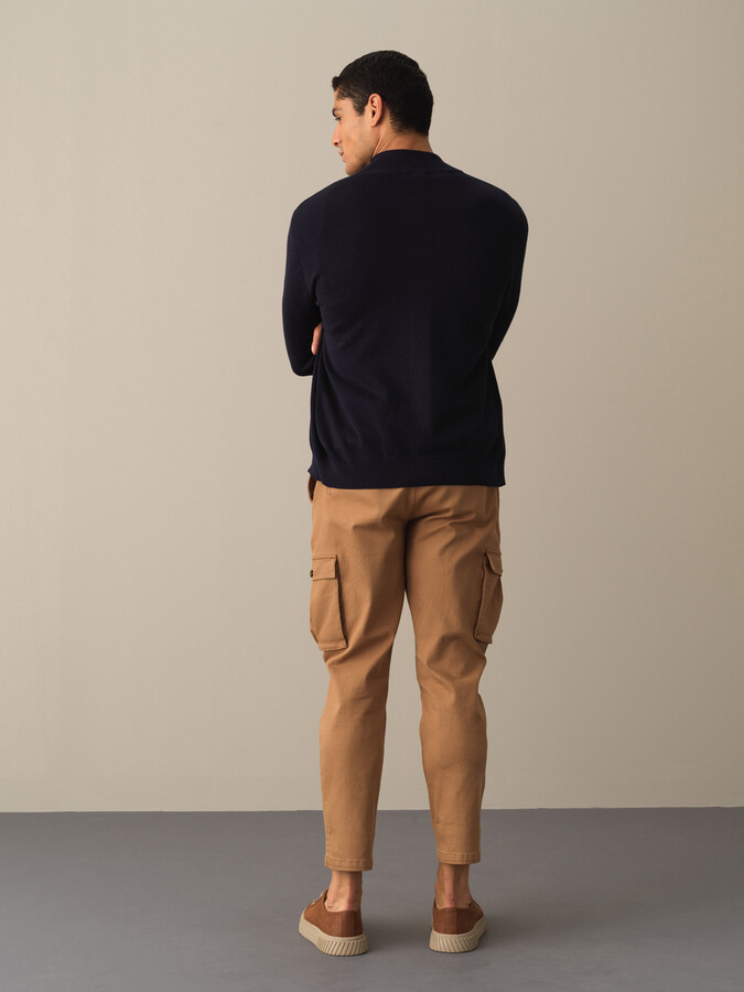 100% Cotton Regular Fit Buttoned Basic Cardigan - Xint