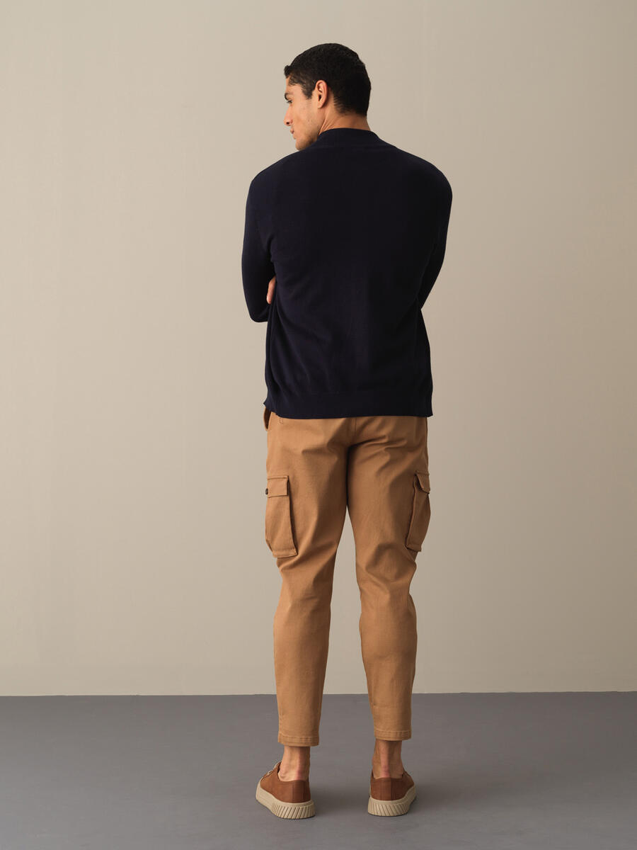 100% Cotton Regular Fit Buttoned Basic Cardigan - 5