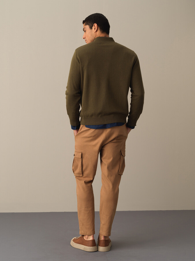 100% Cotton Regular Fit Buttoned Basic Cardigan - Xint