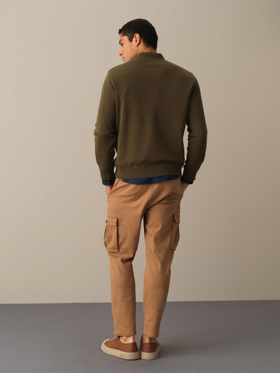 100% Cotton Regular Fit Buttoned Basic Cardigan - 5