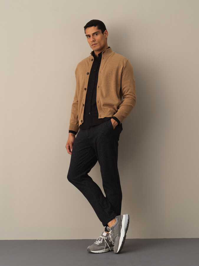 100% Cotton Regular Fit Buttoned Basic Cardigan - Xint