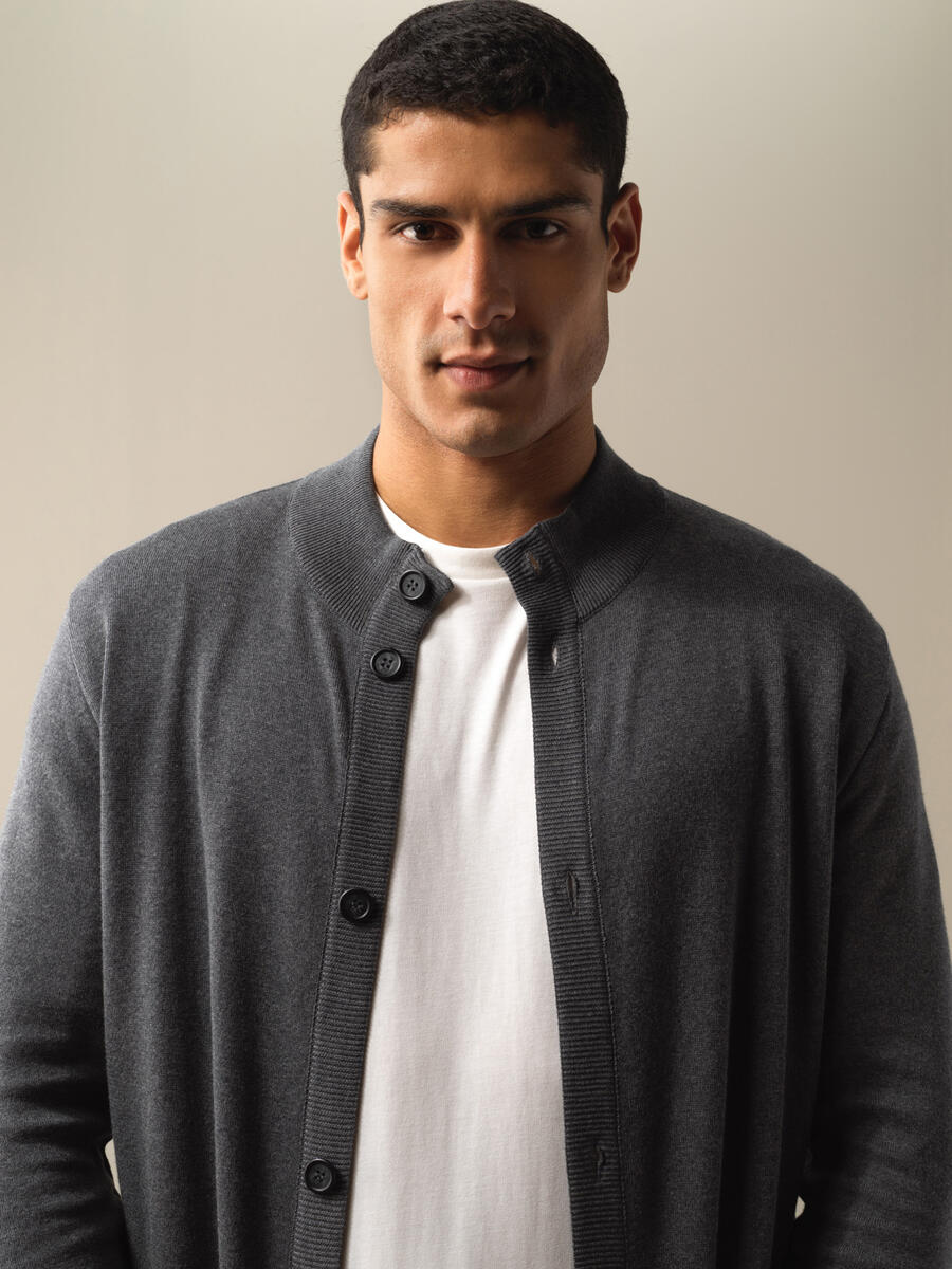 100% Cotton Regular Fit Buttoned Basic Cardigan - 3