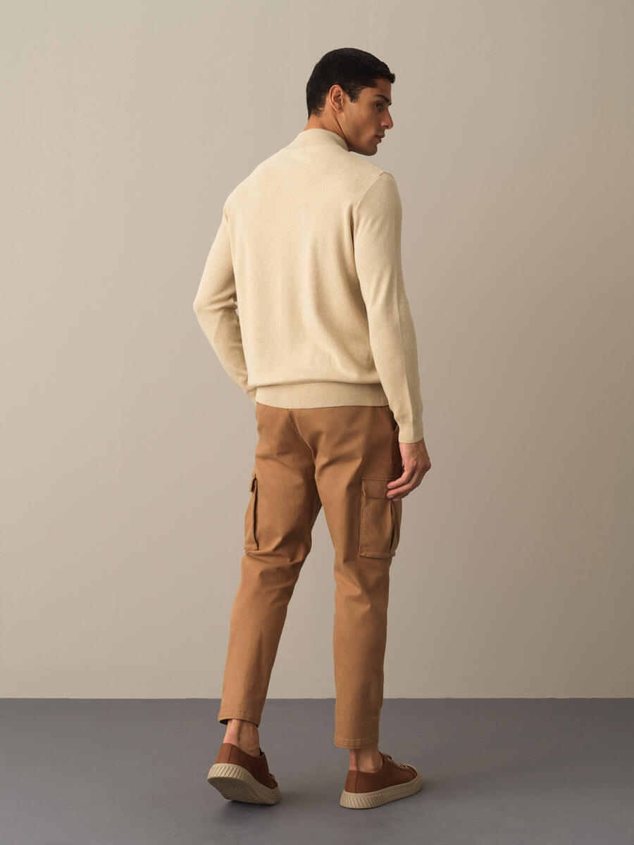 100% Cotton Regular Fit Buttoned Basic Cardigan - 5