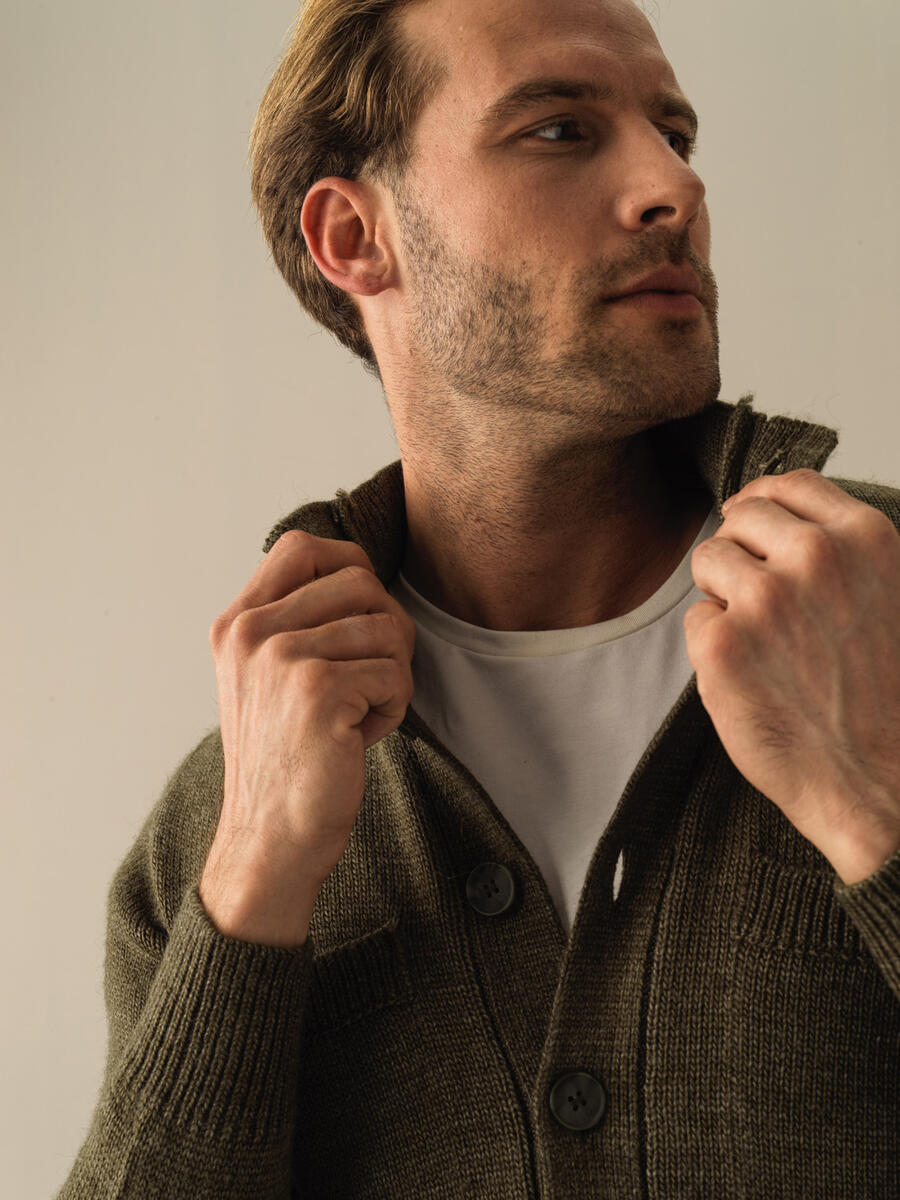 Regular Fit Buttoned Pocketed Cardigan - 3