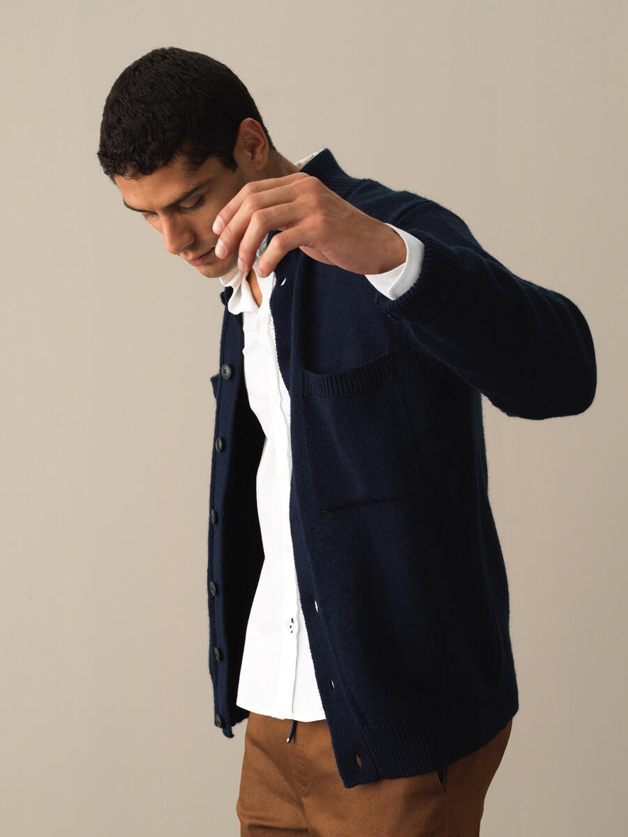 Regular Fit Buttoned Pocketed Cardigan