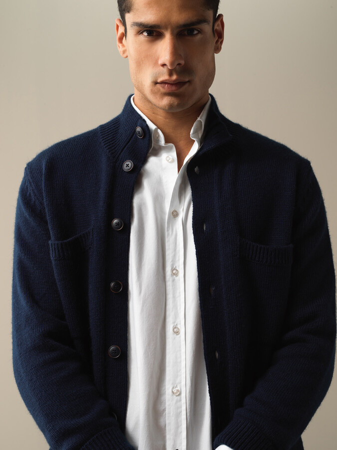 Regular Fit Buttoned Pocketed Cardigan - Xint