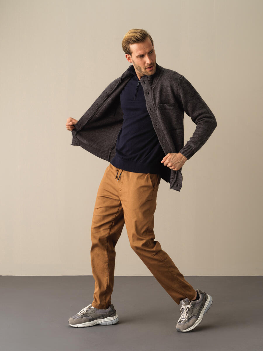 Regular Fit Buttoned Pocketed Cardigan - 4