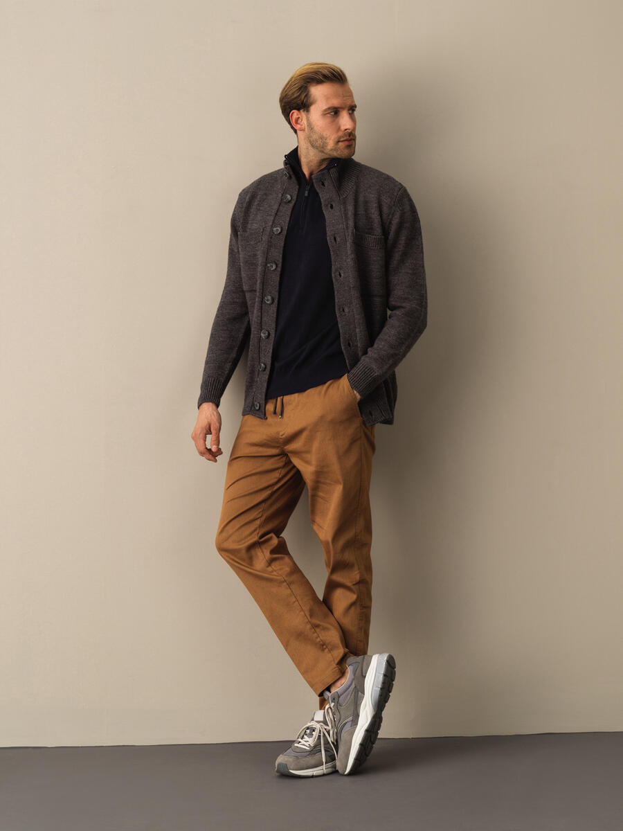 Regular Fit Buttoned Pocketed Cardigan - 2