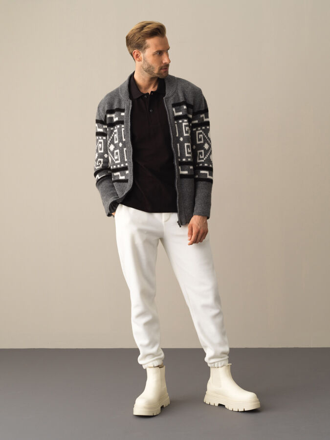 Zip-Up Regular Fit Cardigan - Xint