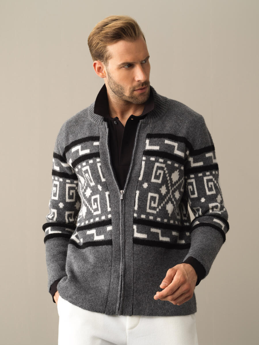 Zip-Up Regular Fit Cardigan