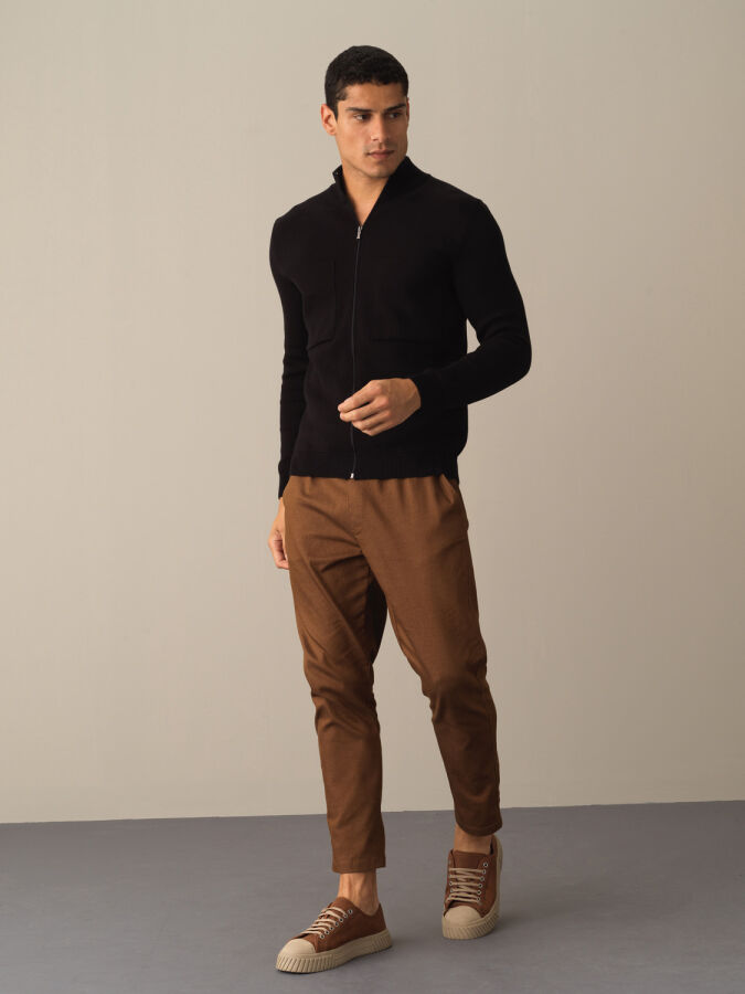 100% Cotton Oversized Pocket Detailed Cardigan - Xint