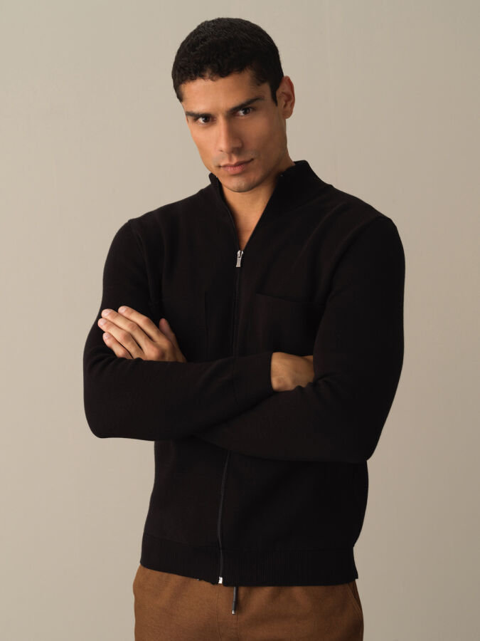 100% Cotton Oversized Pocket Detailed Cardigan - Xint