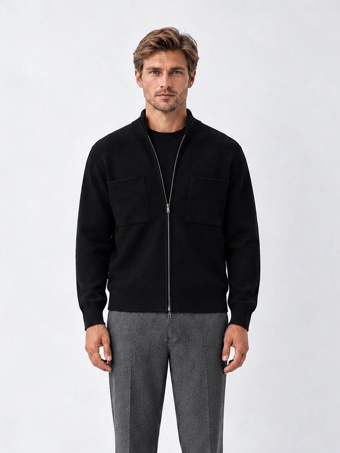 100% Cotton Oversized Pocket Detailed Cardigan - 1