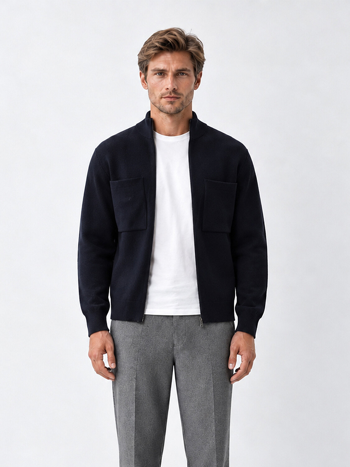 100% Cotton Oversized Pocket Detailed Cardigan - 1