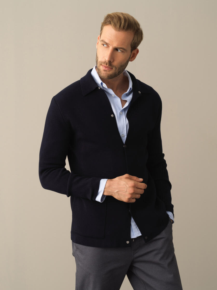 100% Cotton Regular Fit Knitted Cardigan - 1