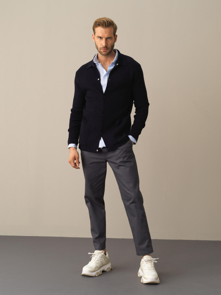 100% Cotton Regular Fit Knitted Cardigan - 2