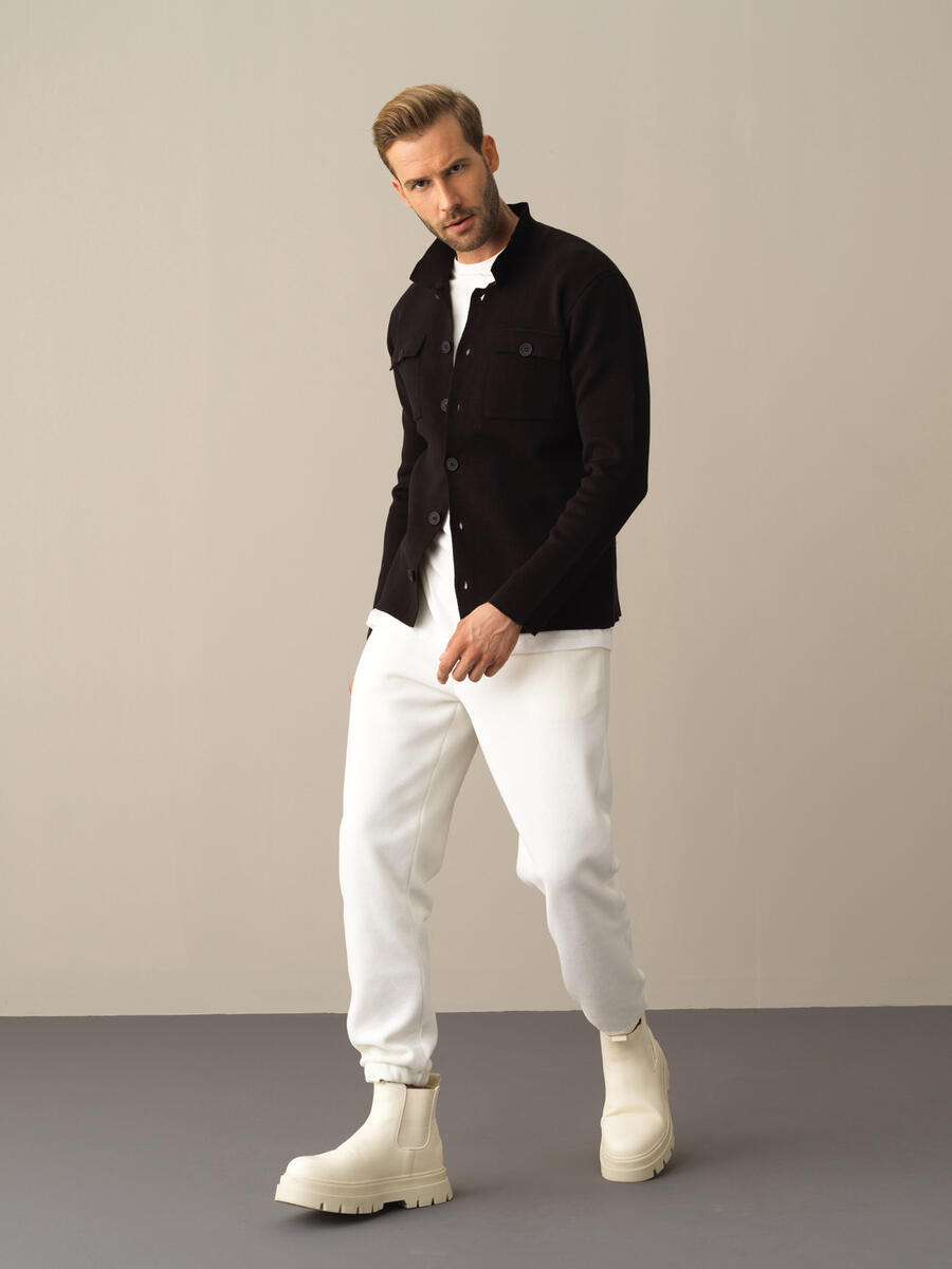 Cotton Regular Fit Pocket Detailed Knitted Cardigan - 2