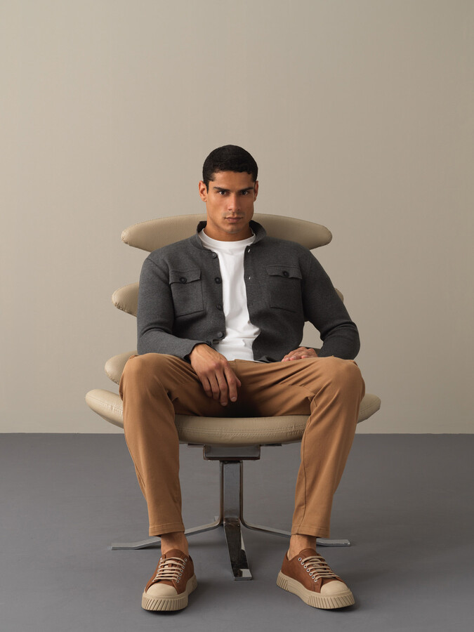 Cotton Regular Fit Pocket Detailed Knitted Cardigan - Xint