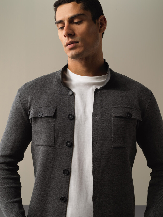 Cotton Regular Fit Pocket Detailed Knitted Cardigan - Xint