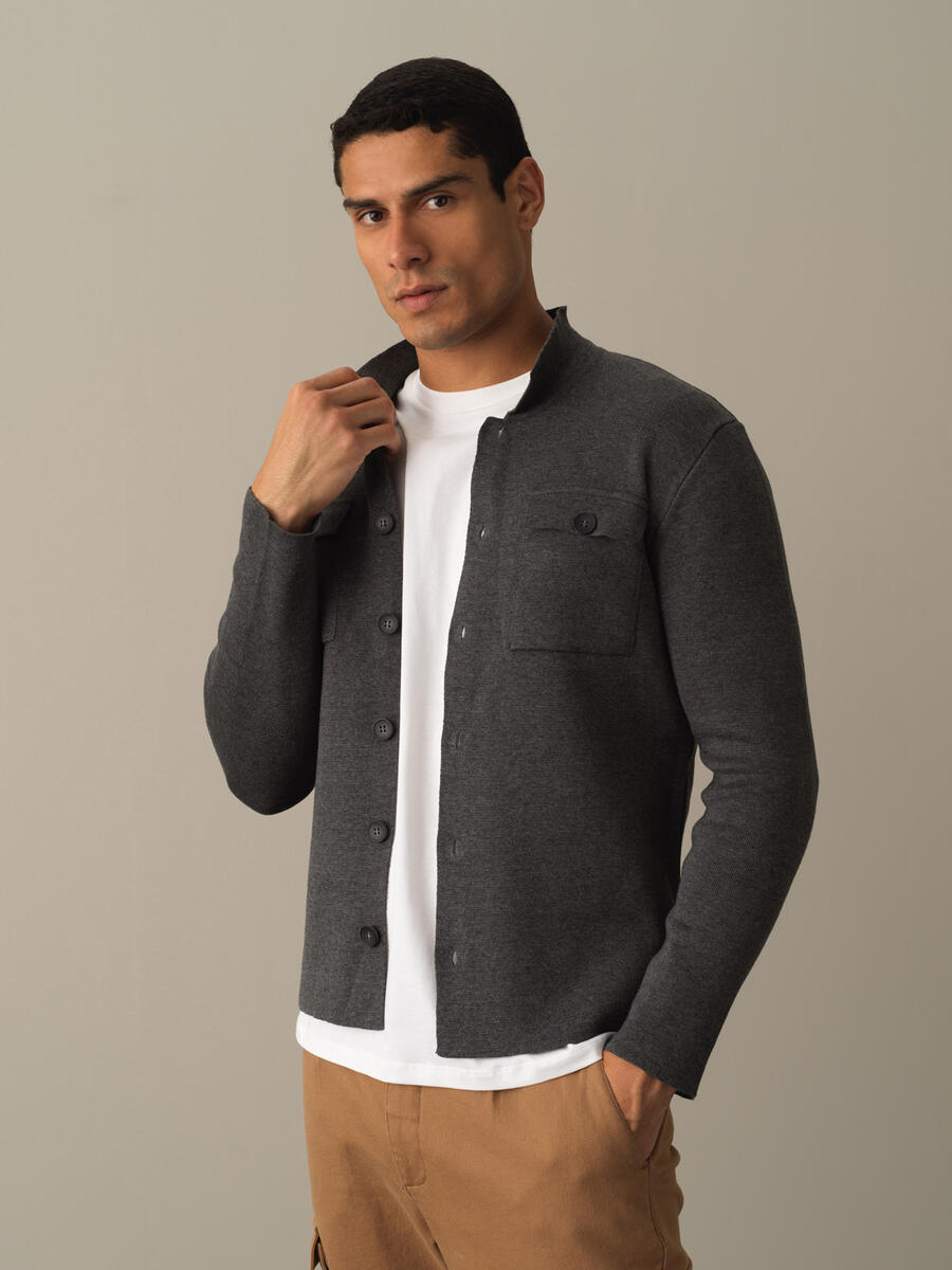 Cotton Regular Fit Pocket Detailed Knitted Cardigan