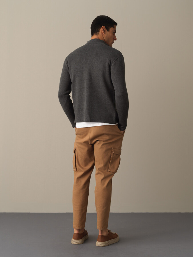 Cotton Regular Fit Pocket Detailed Knitted Cardigan - Xint