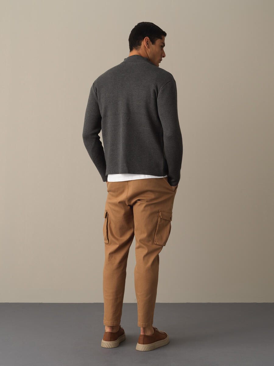 Cotton Regular Fit Pocket Detailed Knitted Cardigan - 6