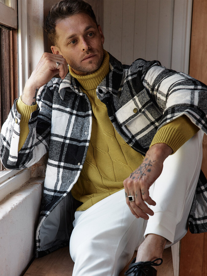 High Neck Regular Fit Wool Vest - Xint