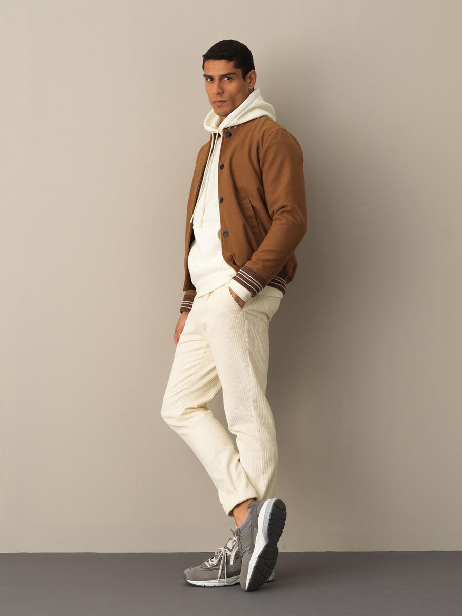 Regular Fit Snap Button Bomber Jacket - 2