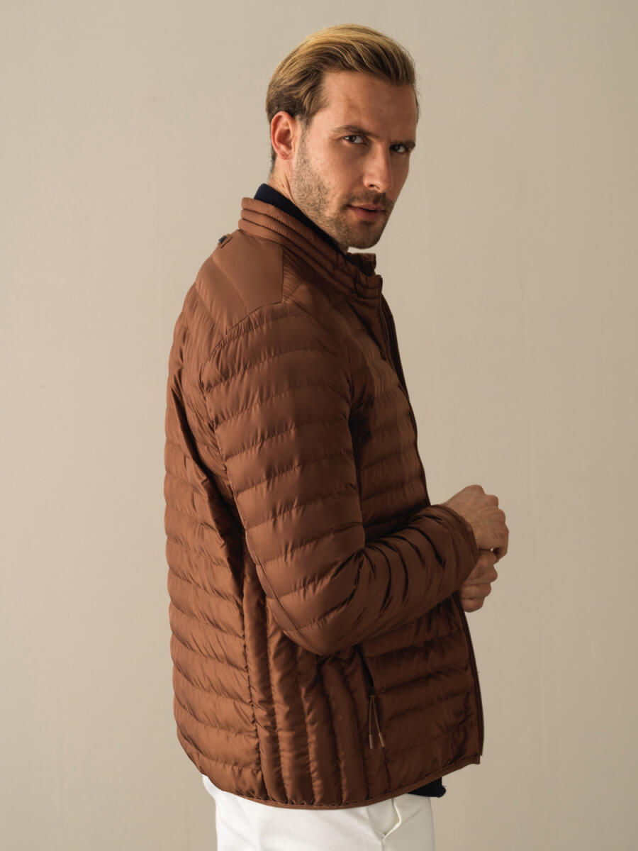 Stand Collar Regular Fit Puffer Jacket - 2