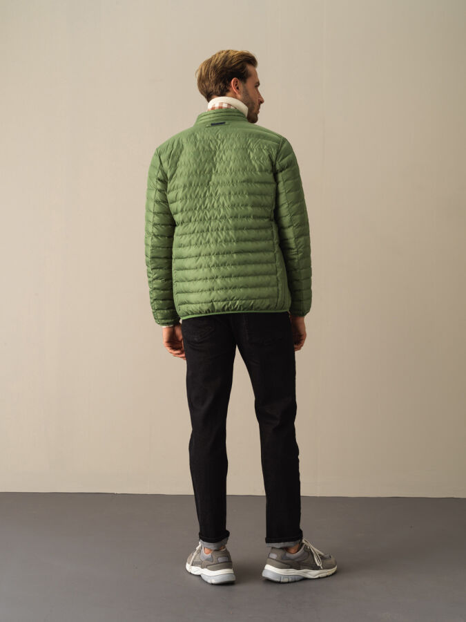 Stand Collar Regular Fit Puffer Jacket - 4