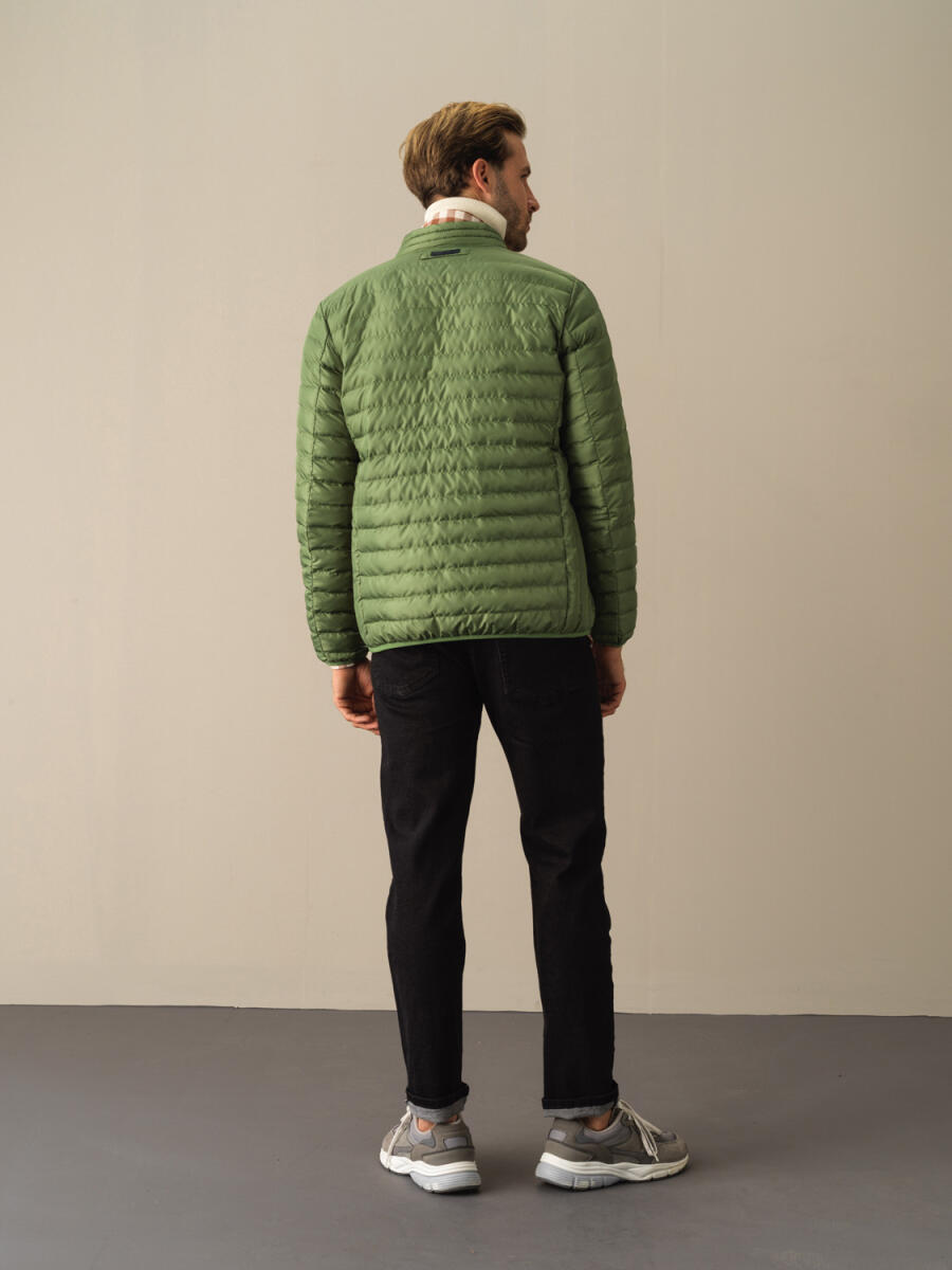 Stand Collar Regular Fit Puffer Jacket - 4
