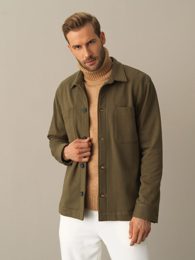 100% Cotton Regular Fit Shirt Jacket - Xint