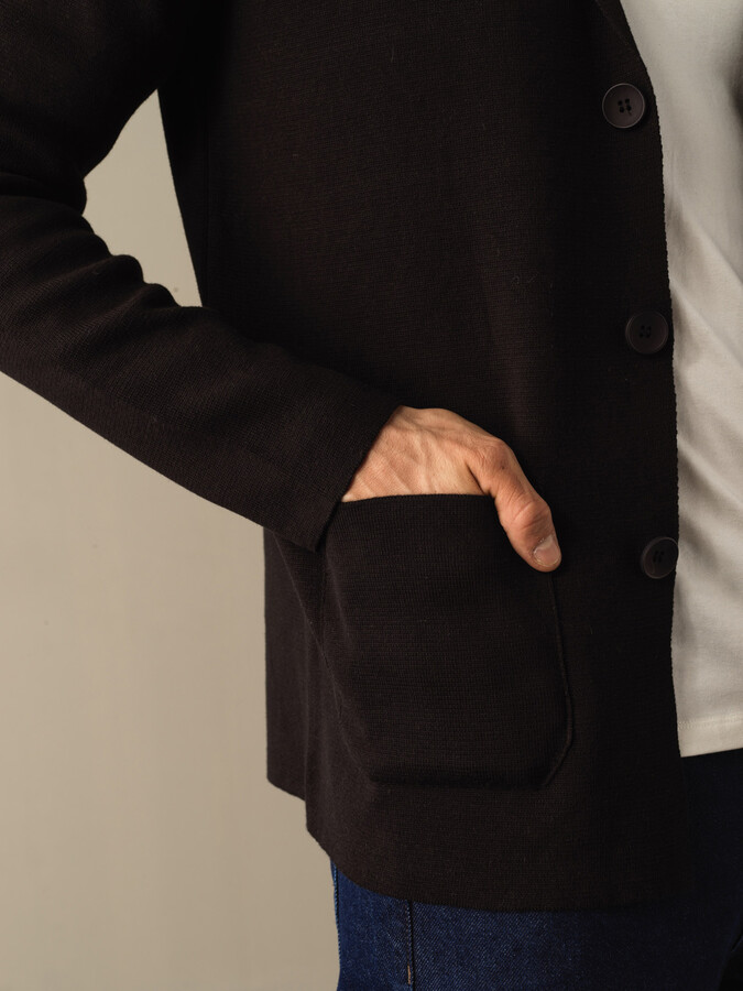 Cotton Buttoned Regular Fit Knitted Jacket - Xint