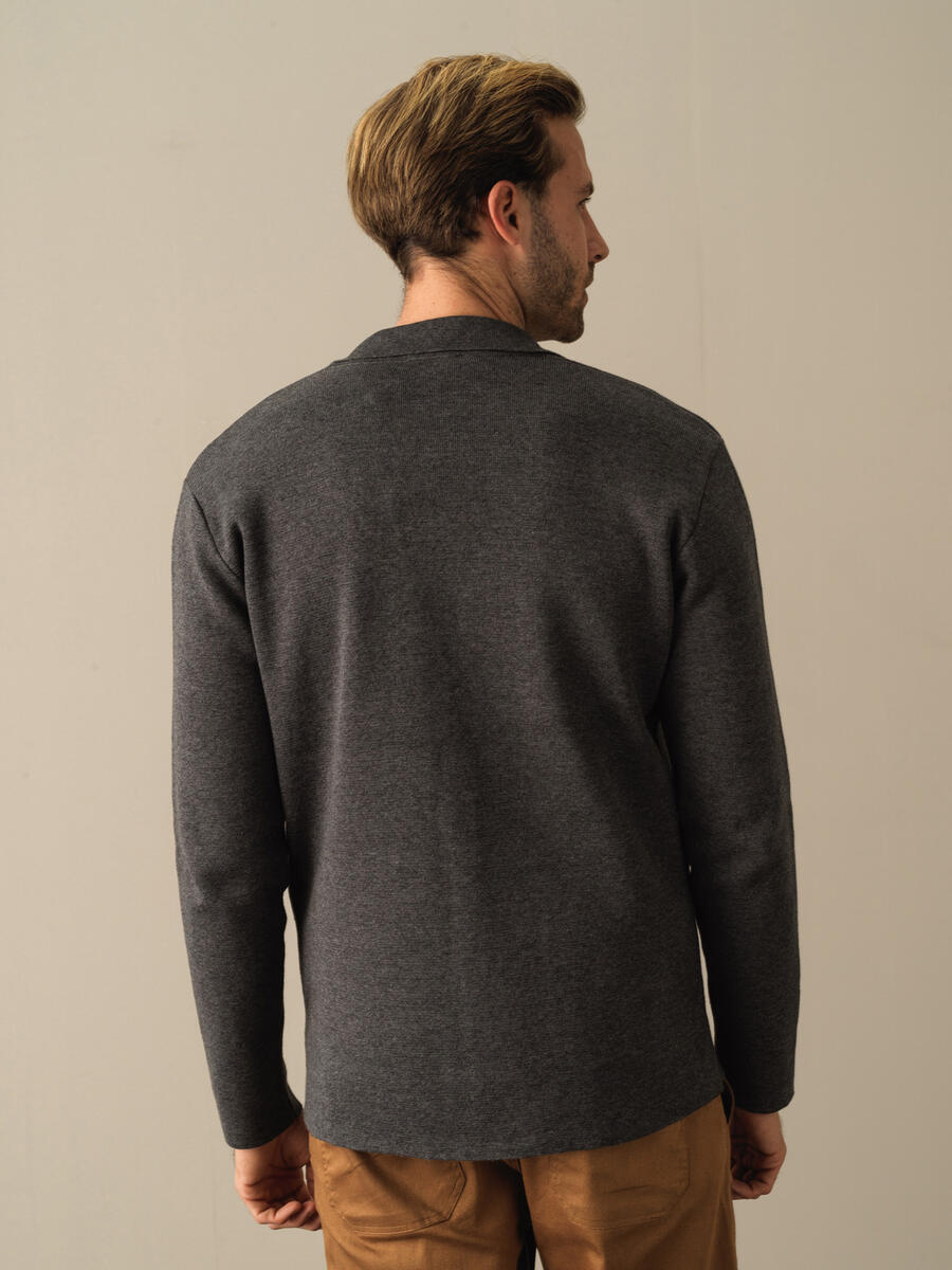 Cotton Buttoned Regular Fit Knitted Jacket - 5