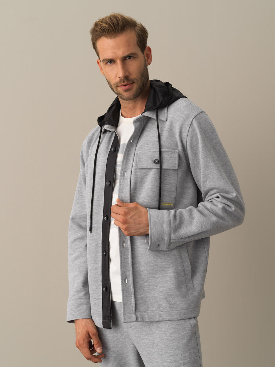 Cotton Hooded Regular Fit Shirt Jacket - 2