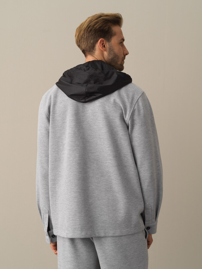 Cotton Hooded Regular Fit Shirt Jacket - Xint