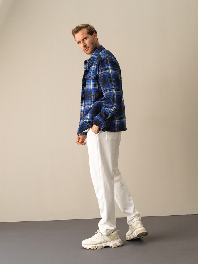 Polar-Lined Oversized Checked Shirt Jacket - Xint