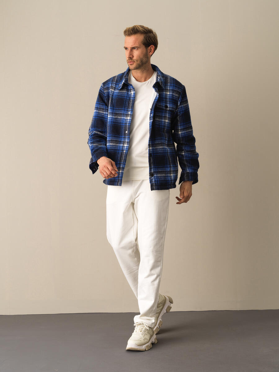 Polar-Lined Oversized Checked Shirt Jacket - 2