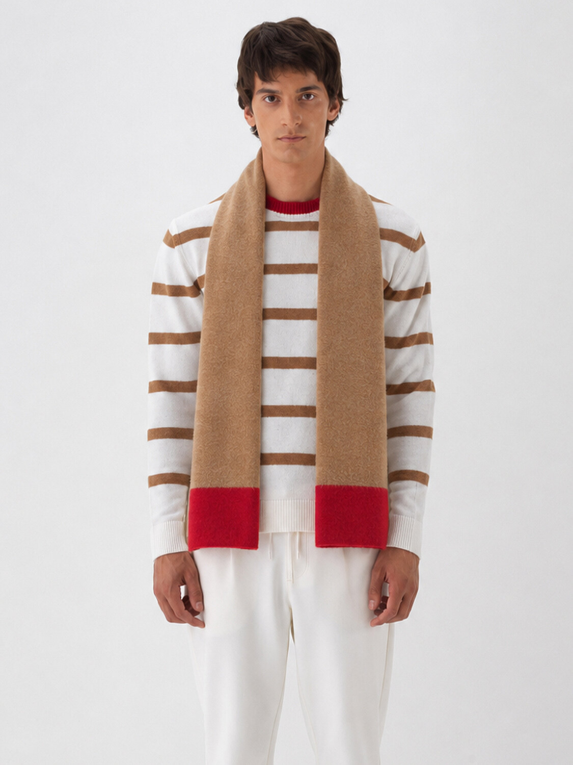 Striped Mohair Scarf - 1