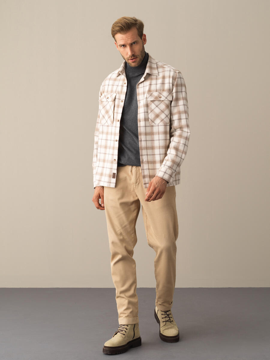 Cotton Regular Fit Checked Blazer - 2