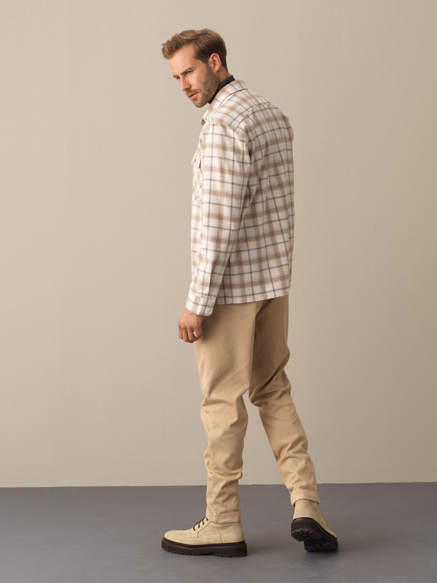 Cotton Regular Fit Checked Blazer - 4