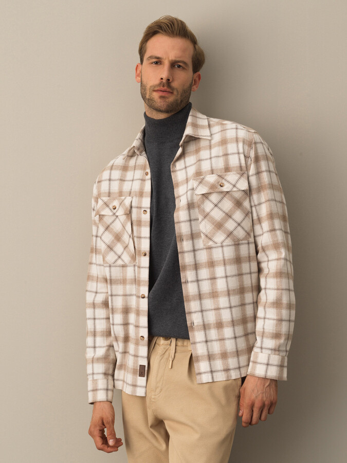 Cotton Regular Fit Checked Blazer - Xint