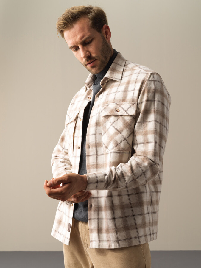 Cotton Regular Fit Checked Blazer - Xint